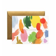 RIFLE PAPER 水彩圖案生日賀卡 8入, 混色, 1套