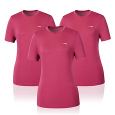 엑셀레이터 여성용 스포츠 쿨 기능성 라운드 반팔 티셔츠 3p