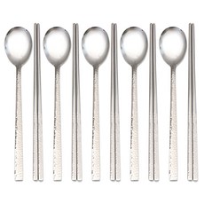 RAONNURI 毛麵包紋路餐具組, 5套, 湯匙 + 筷子