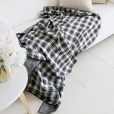 CASA VERDE 格紋雙層紗毯 + 收納袋組合