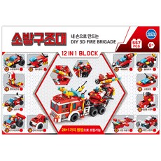 멀티블록 소방구조대 12 IN 1 세트 블록, 혼합 새상, 1개