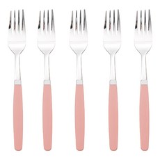 RAONNURI PICK-ME彩色叉子, 基本軟粉色 SP, 5件