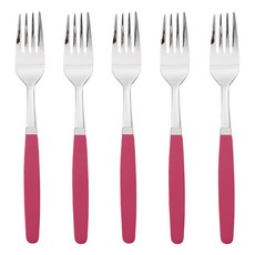 RAONNURI PICK-ME彩色叉子, 亮粉色, 5入