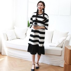 봉봉스토리 뎅깡배색쉬폰 수유원피스