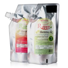 Rupi Henna Q護髮染髮劑 1劑 500g+2劑 500g, 自然棕色, 1套