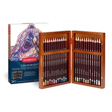 더웬트 칼라소프트색연필색 WOODENBOX DE2300153, 24색