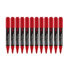 monAmi 直液式油性麥克筆 120 圓頭, 紅色, 12個