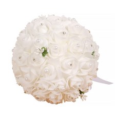 I Love Home人造花圓形漂亮白色花束, 混色