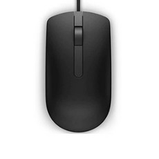 DELL Technologies 戴爾 有線光學滑鼠 USB, MS116t1, 黑色