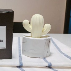 漂亮大理石六角仙人掌石膏空氣清新劑黃色+網袋隨機出貨, 橙皮素