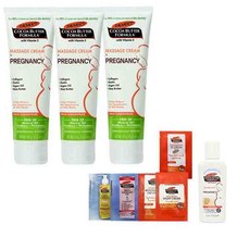 PALMER'S 帕瑪氏 可可脂配方美體霜 125g 3入+孕婦美體乳液 50ml+試用包 5入, 1套