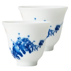 Radeuk jdz-qyhb-001 Jeongdeokjin青花玉泥花神茶杯, 鷹, 2件