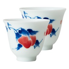 Radeuk jdz-qsyb-001 Jeongdeokjin青花茶具茶杯, 混色, 2件