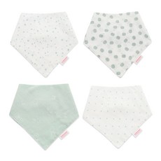 bebenew 四季適用印花棉紗圍兜4件組