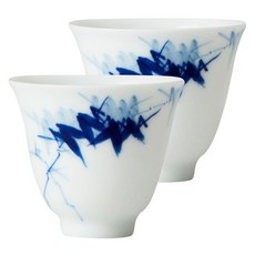 Radeuk jdz-qyhb-003 Jeongdeokjin青花玉泥花神茶杯, 2件, 稀飯