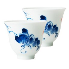 Radeuk jdz-qpyb-001 Jeongdeokjin青花葡萄茶杯, 混色, 2件