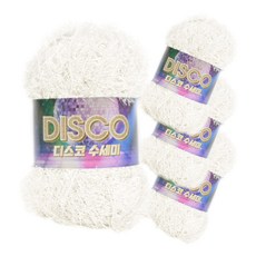 필립섬유 디스코 수세미실 60g, 100화이트, 4개