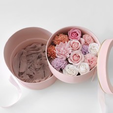 BLOOMING&ME 仿真花I LOVE U粉康乃馨2層花盒 半包裝, 混色