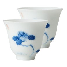 Radeuk jdz-qyhb-004 Jeongdeokjin青花玉泥花神茶杯, 2件, 湯