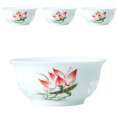 Ward Mall晶瑩荷花陶瓷茶杯 小, 混色, 4件