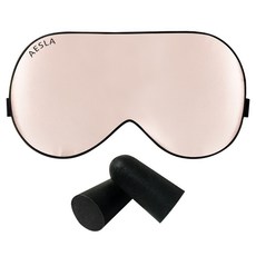 AESLA 高級絲質睡眠眼罩+耳塞組 粉色, 1套