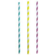 투고팩 단단한 종이빨대 스트라이트 6 x 197 mm 세트 민트 300p + 노랑 300p + 핑크 300p, 1세트