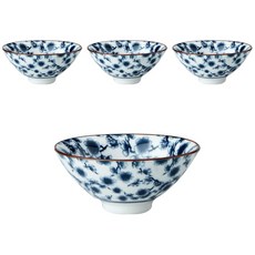 Ward Mall桃花日式陶瓷茶杯架, 混色, 4件