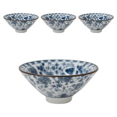 Wadmall 富貴花 日式陶瓷茶杯 小, 混合顏色, 4入