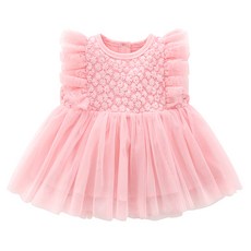 JOY MULTI 女童花朵網紗無袖連身裙