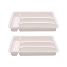 餐具抽屜收納盒, 白色, 2個
