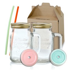 Quadro Bormioli 飲水罐透明450ml*2p+蓋子2p+彩鉛隨機送2p+錶帶2p+矽膠吸管隨機送2p+禮盒套裝, 1套