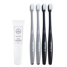 브리티시엠 에띡 칫솔 Gray 2p + Black 2p + 치약 40g, 1세트