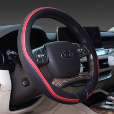 QueenLife 高級皮革方向盤套 QL712, 紅色