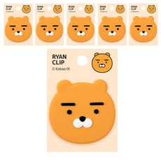 아이콘스 카카오프렌즈 실리콘 집게 라이언, 가로 50mm x 세로 50mm, 6개입