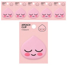 아이콘스 카카오프렌즈 실리콘 집게 어피치, 가로 50mm x 세로 50mm, 6개입