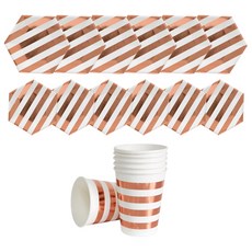 WOW PARTY KOREA 條紋盤杯組, 玫瑰金, 1套