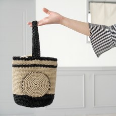 slow moments 編織圓筒手提包DIY組, 1套, 淺褐色的