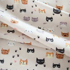 COTTONVILL 20支棉質布料, 貓咪款, 1入