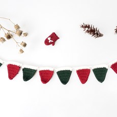 슬로우모먼츠 코바늘 DIY패키지 산타클로스 가랜드 8cm, 1세트, 혼합 색상