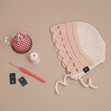 Slow Moments 鉤針DIY材料包 莉莉無邊帽, 1套, 蜜桃粉