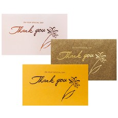 From&To T1041-123 感謝卡 手寫卡 新年賀卡 3款 卡片 3入 + 信封 3入 + 內頁 3入, 混合顏色, 2套