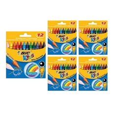 BiC 孩童著色日托禮物迷你蠟筆 5p, 12 種顏色