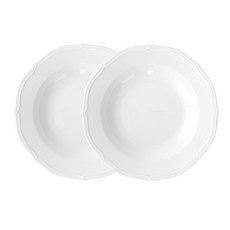 PRELUDE 簡約線條義大利麵碗, 白色, 2個