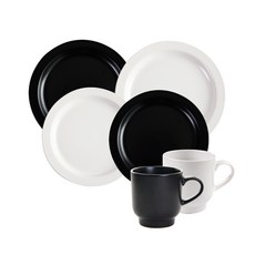 프렐류드 디샤 브런치식기세트B 6p, 블랙, 아이보리, 접시 18cm 2p + 23cm 2p + 머그컵 330ml x 2p