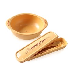 MOTHER'S CORN 嬰兒輔食餐具組 D款, 混色, 1組, 碗+湯匙 2ml+湯匙 4ml+盒子