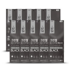크린웰 블랙 황사방역마스크 개별포장 대형 KF94, 1매, 10개