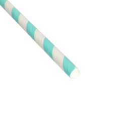 투고팩 단단한 종이빨대 스트라이트 민트 6 x 197 mm, 25개입, 40개
