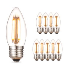cityo LED燭台燈泡 E26 3W, 黃光, 10入