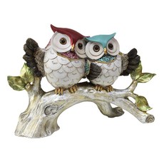 長腿時鐘彩色貓頭鷹情侶裝飾品, 混合顏色