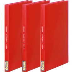 KING JIM 透明文件夾 40頁, 紅色, 3個